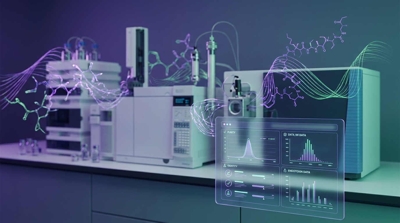 MOTS-c research peptide illustration for the article Deciphering a Certificate of Analysis: MOTS-c Purity, Identity, Endotoxin