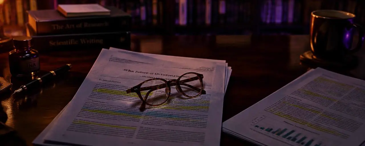 Editor desk with cited scientific papers
